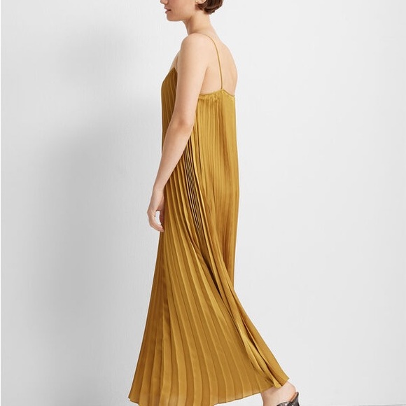 NWT Club Monaco Strappy Pleated Maxi Dress marigold - Picture 3 of 8